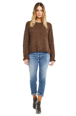 Lexie Side Tie Knit Sweater -ASTR the Label Store ACT12352 BROWN 01 scaled