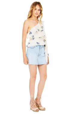 Syble Top -ASTR the Label Store ACT13048 CREAM SATIN FLORAL 02 scaled