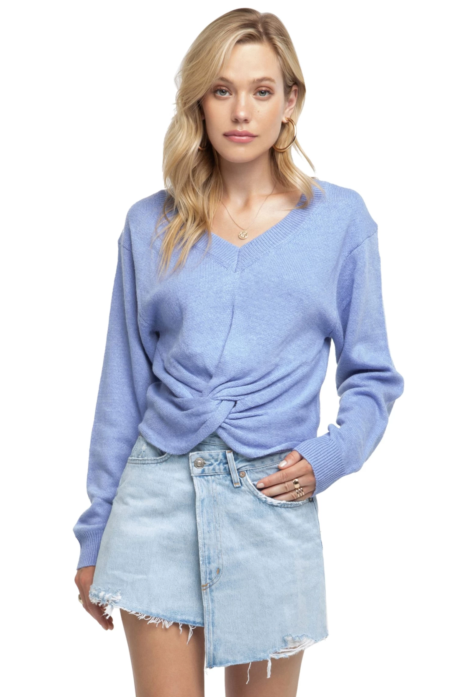 Twist Front V-Neck Sweater 5 Twist Front V-Neck Sweater - Image 5