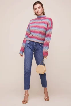 Carly Striped Sweater -ASTR the Label Store ACT13737B BLUE FUCHSIA MULTI 7 scaled