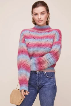 Carly Striped Sweater -ASTR the Label Store ACT13737B BLUE FUCHSIA MULTI 9 scaled