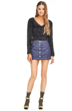 Krista Fuzzy Sweater 13 Krista Fuzzy Sweater -ASTR the Label Store ACT13897 BLACK 01 scaled