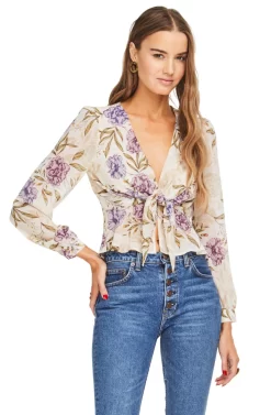 Laney Floral Blouse -ASTR the Label Store ACT13913 CREAM LILAC FLORAL 00 ca5ba3f3 edae 4b34 b5be b28b414cc6df scaled