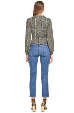 Renee Top -ASTR the Label Store ACT13920 SAGE MULTI PLAID 03 scaled