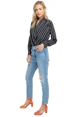 Surplice Blouse Bodysuit 8 Surplice Blouse Bodysuit -ASTR the Label Store ACT13952B BLACK WHITE 02 c1274f4b b699 43dc 9a94 6293e520371a scaled