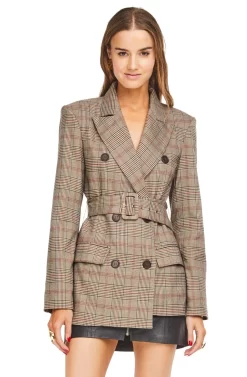 Emerson Blazer -ASTR the Label Store ACT15012 TAUPE RED PLAID 00 scaled