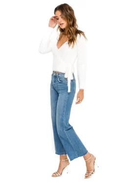 Wrap Front Fuzzy Sweater -ASTR the Label Store ACT15013 CREAM 02 scaled