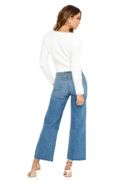 Wrap Front Fuzzy Sweater -ASTR the Label Store ACT15013 CREAM 03 scaled