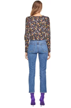 Bernadette Bodysuit -ASTR the Label Store ACT15029 BLACK MULTI FLORAL 03 scaled