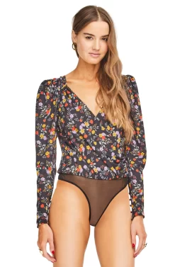 Bernadette Bodysuit -ASTR the Label Store ACT15029 BLACK MULTI FLORAL 04 scaled