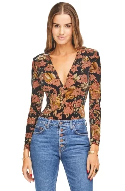 Vickie Bodysuit -ASTR the Label Store ACT15038 BLACK RUST FLORAL 00 scaled