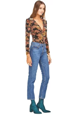 Vickie Bodysuit -ASTR the Label Store ACT15038 BLACK RUST FLORAL 02 scaled