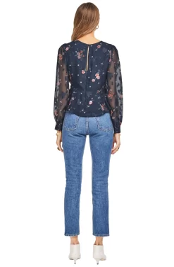 Paisley Blouse -ASTR the Label Store ACT15074 NAVY FLORAL DOT 03 scaled