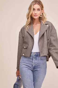Boxy Woven Moto Jacket -ASTR the Label Store ACT15082 GREY WHITE COMBO 2 scaled