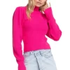 Mock Neck Puff Sleeve Sweater