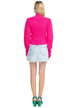 Mock Neck Puff Sleeve Sweater -ASTR the Label Store ACT15096 HOT PINK 03 629d83f2 2375 4b40 adaf 4b9dcb4c4558 scaled