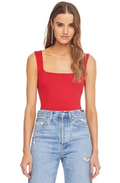 Nellie Tank Bodysuit -ASTR the Label Store ACT15122 CHERRY RED 1A scaled