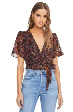 Veda Floral Bodysuit -ASTR the Label Store ACT15133 GOLDEN RUST FLORAL 00 scaled