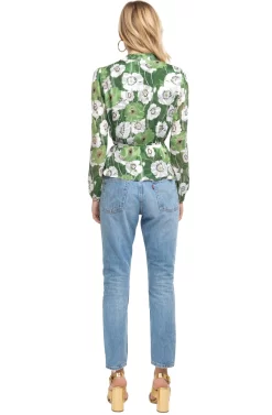 Long Sleeve Wrap Top -ASTR the Label Store ACT15168B GREEN FLORAL 03 scaled