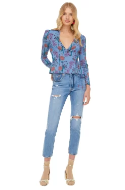 Facade Floral Top -ASTR the Label Store ACT15217 BLUEBELL FLORAL 01 scaled