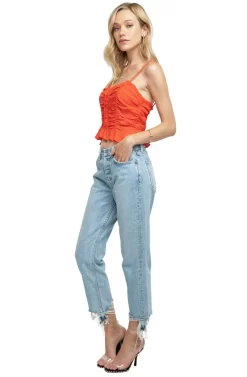 Riley Crop Top -ASTR the Label Store ACT15257B CORAL RED 2 scaled