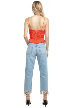 Riley Crop Top -ASTR the Label Store ACT15257B CORAL RED 3 scaled