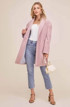 One Button Closure Topcoat 7 One Button Closure Topcoat -ASTR the Label Store ACT15261 LAVENDER 1 scaled