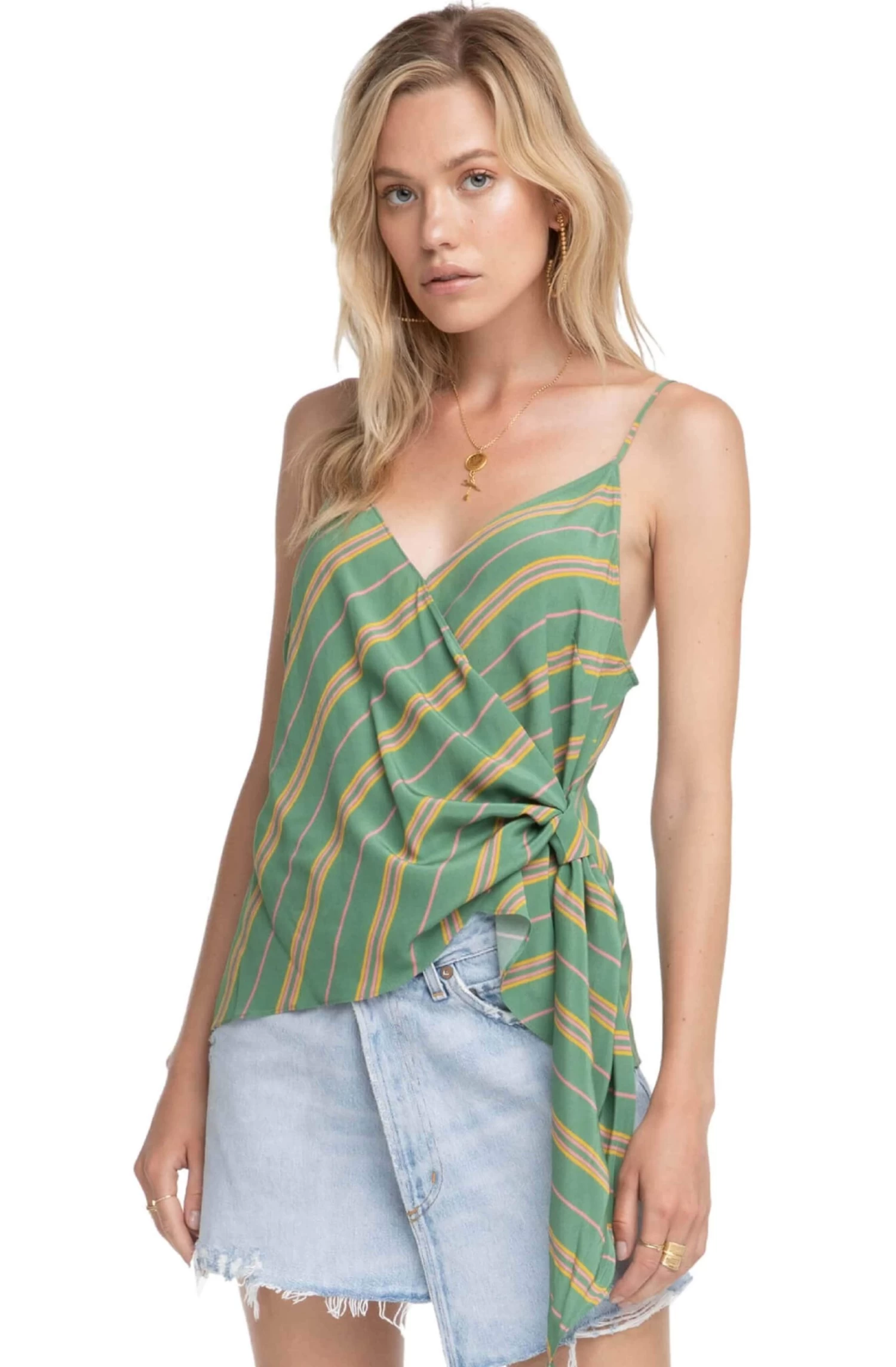 Landon Striped Wrap Tank Top 1 Landon Striped Wrap Tank Top