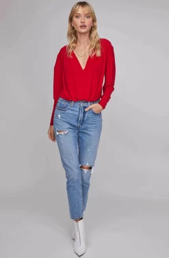 Maia Wrap Bodysuit -ASTR the Label Store ACT15293B VIBRANT RED 1A scaled