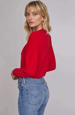 Maia Wrap Bodysuit -ASTR the Label Store ACT15293B VIBRANT RED 4A scaled