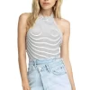 Devon Striped Halter Bodysuit