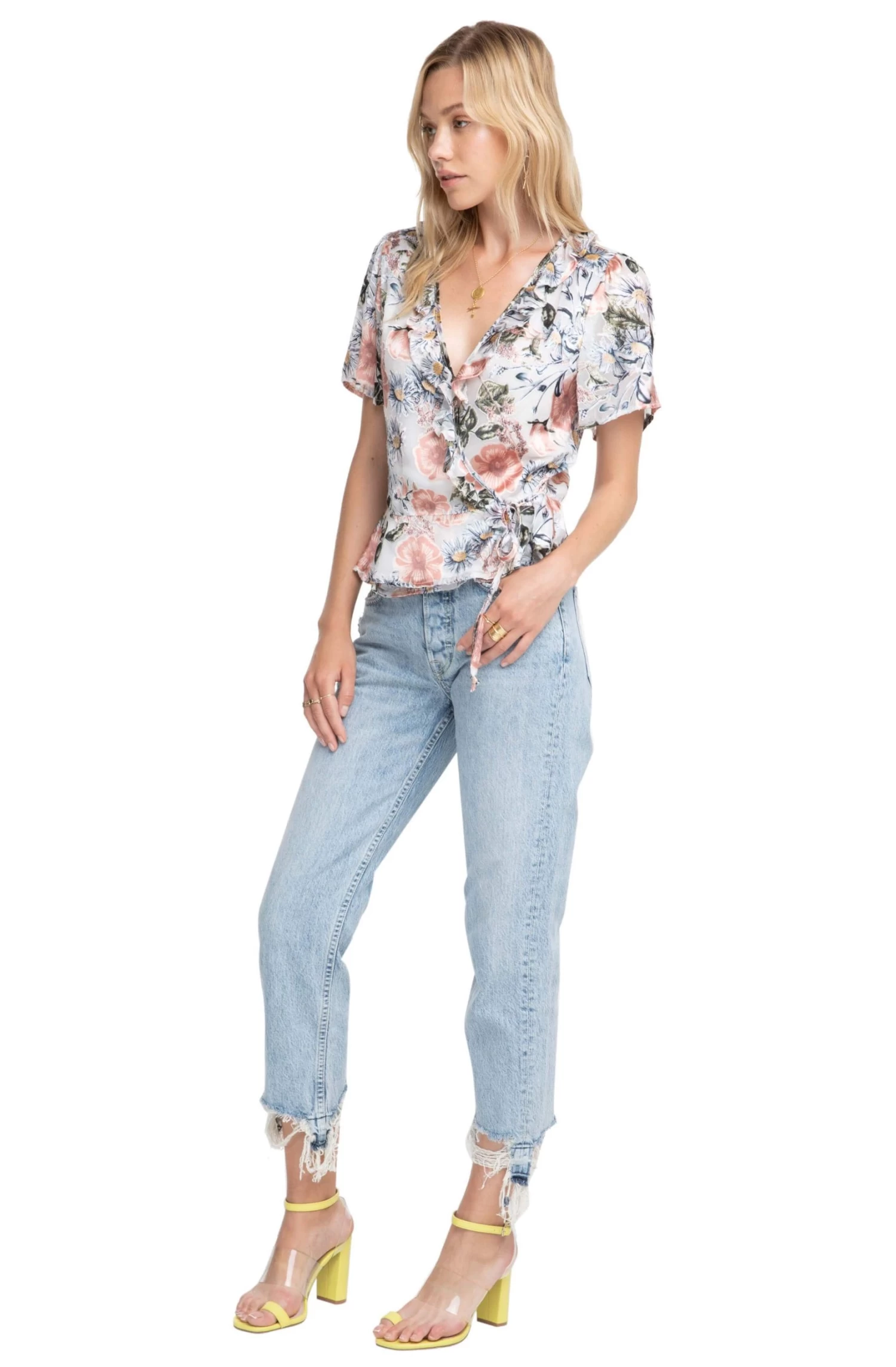 Caleb Ruffle Trim Floral Top 3 Caleb Ruffle Trim Floral Top - Image 3