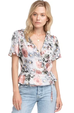 Caleb Ruffle Trim Floral Top
