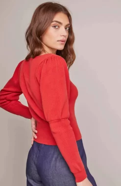 Bijou Square Neck Sweater -ASTR the Label Store ACT15451 RED BRICK 5A scaled