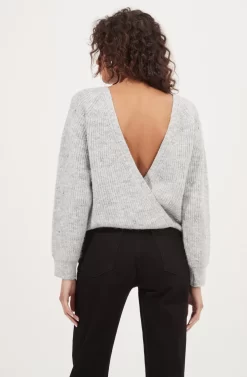 Serena Open Back Rhinestone Embellished Sweater -ASTR the Label Store ACT15494B GREY 5 scaled