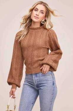 Brynn Mock Neck Sweater 16 Brynn Mock Neck Sweater -ASTR the Label Store ACT15512 CARAMEL MULTI 3 scaled