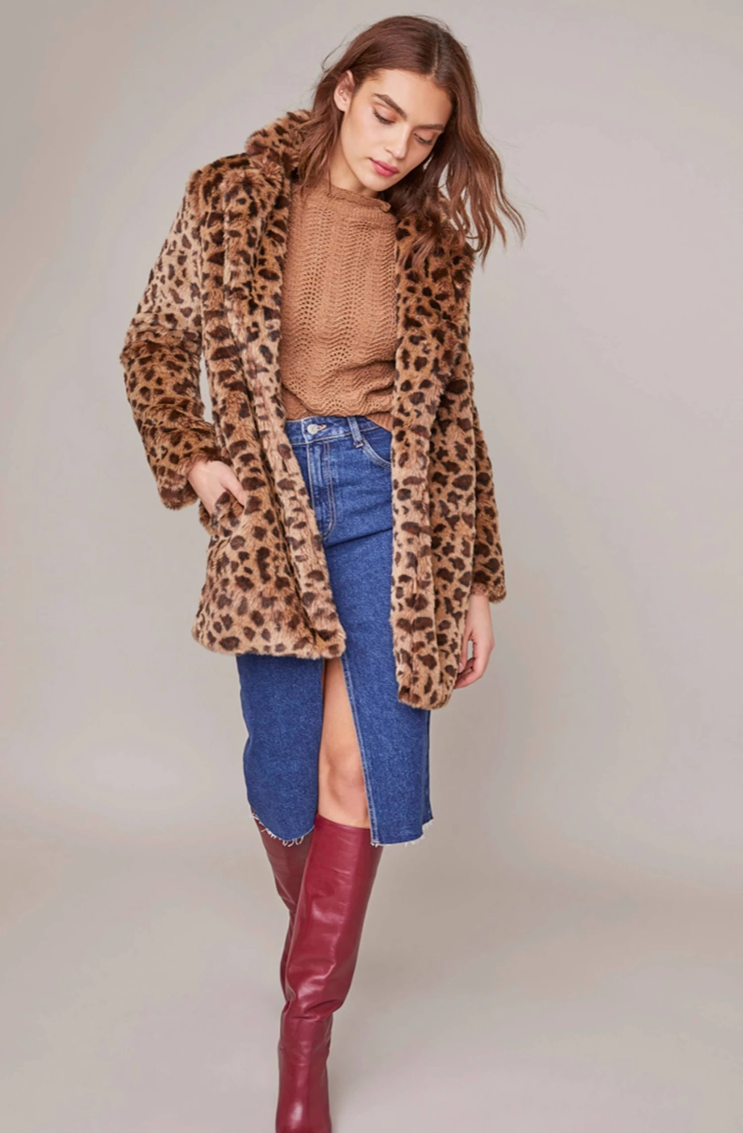 Inez Leopard Coat 2 Inez Leopard Coat - Image 2