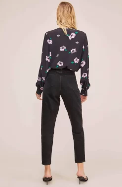 Trixie Floral Print Bodysuit -ASTR the Label Store ACT15536 BLACK IRON LILAC FLORAL 3 scaled