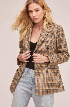 Greta Blazer 11 Greta Blazer -ASTR the Label Store ACT15553 HONEY MUSTARD PLAID 3 scaled