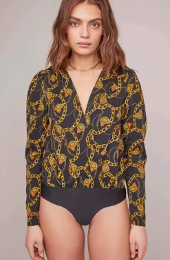 Chain Reaction Bodysuit -ASTR the Label Store ACT15557 BLACK GOLD CHAIN 1A scaled