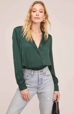 Calypso Wrap Top -ASTR the Label Store ACT15576 HUNTER GREEN 2 scaled