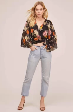 Imogen Floral Top -ASTR the Label Store ACT15586 BLACK MULTI FLORAL 1 scaled