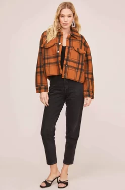 Dakota Plaid Jacket 7 Dakota Plaid Jacket -ASTR the Label Store ACT15589 RUST BLACK PLAID 1 scaled