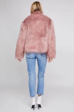 Adair Faux Fur Jacket 9 Adair Faux Fur Jacket -ASTR the Label Store ACT15612 DUSTY PINK 3 scaled