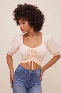 Skipper Ruched Short Sleeve Sweater