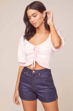 Skipper Cropped Sweater 11 Skipper Cropped Sweater -ASTR the Label Store ACT15766 BUBBLEGUM WHITE 2 scaled