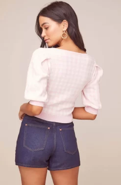 Skipper Cropped Sweater 10 Skipper Cropped Sweater -ASTR the Label Store ACT15766 BUBBLEGUM WHITE 4 scaled