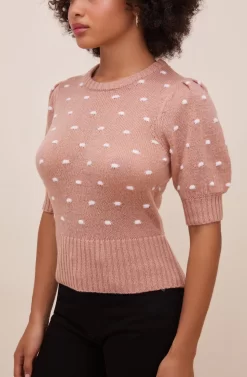 Melba Polka Dot Sweater -ASTR the Label Store ACT15824 DARKBLUSHWHITE 4 scaled