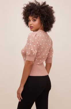 Melba Polka Dot Sweater -ASTR the Label Store ACT15824 DARKBLUSHWHITE 6 scaled