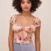 Gigi Smocked Tropical Print Top